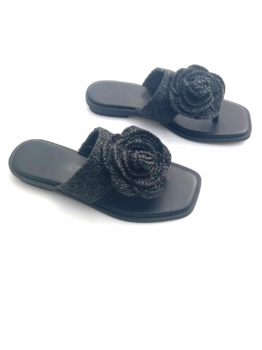 Astra Sandalia Flor Negra