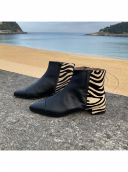 Pamplona botín plano bicolor