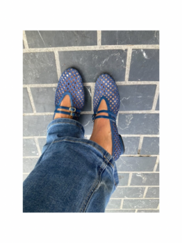 Moni Bailarina Piel Ante Azul