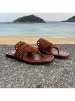 Ceci Sandalia Plana Cuero