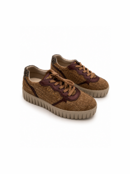 Lucía Zapatillas Ante Beige Estampado