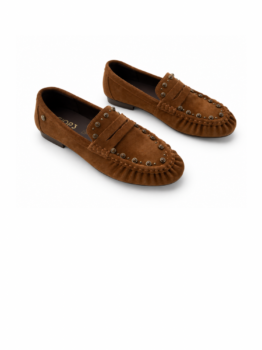 Bárbara Mocasín Camel con Tachuelas